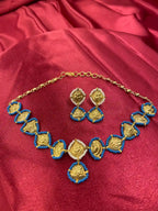 Gold Plated Jadau Kundan Necklace Set - PJNS329