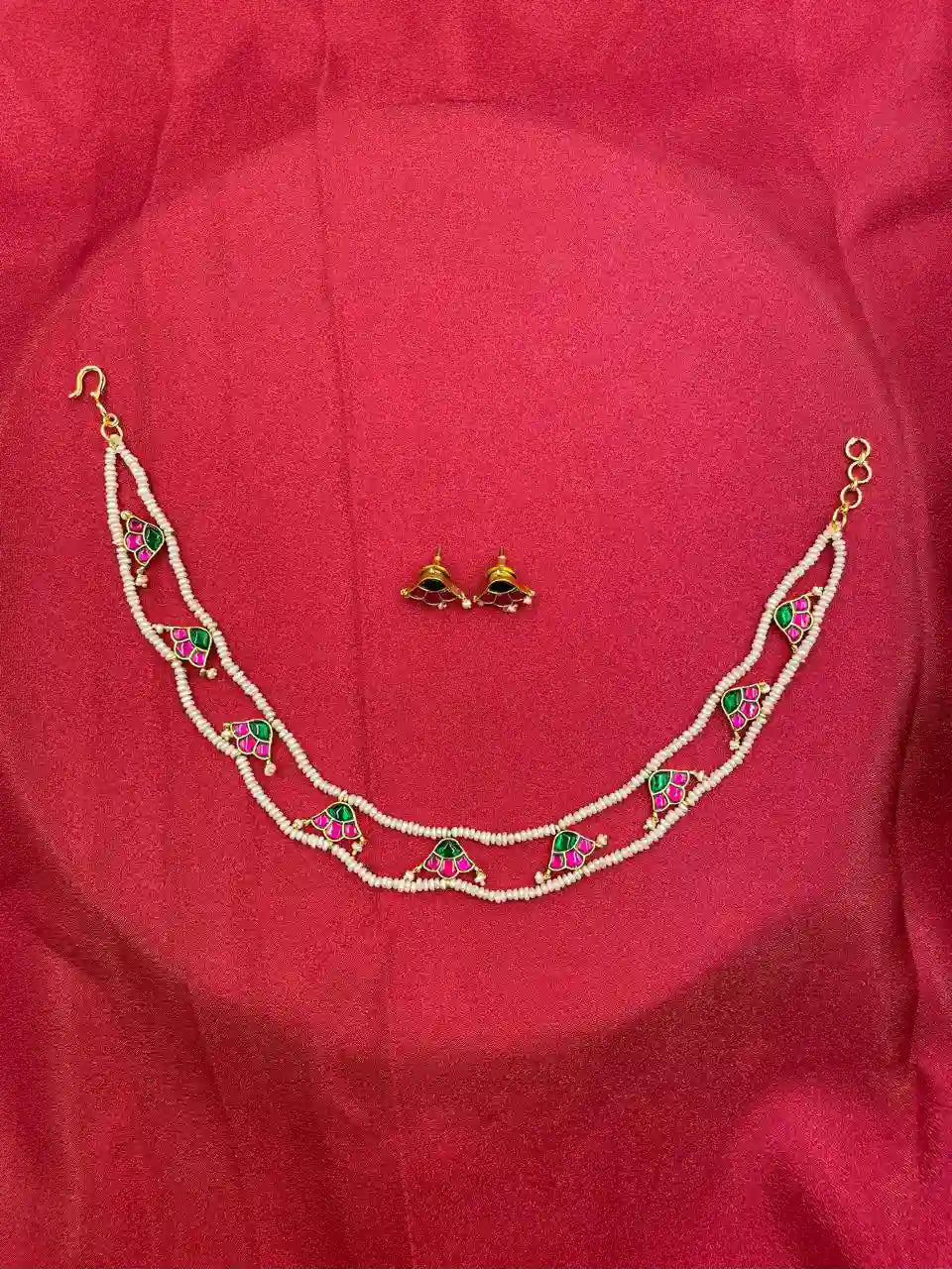 MultiColor Jadau Kundan Necklace Set - PJB309