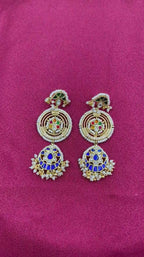 MultiColor Gold Plated Jadau Kundan Earrings - PJER318