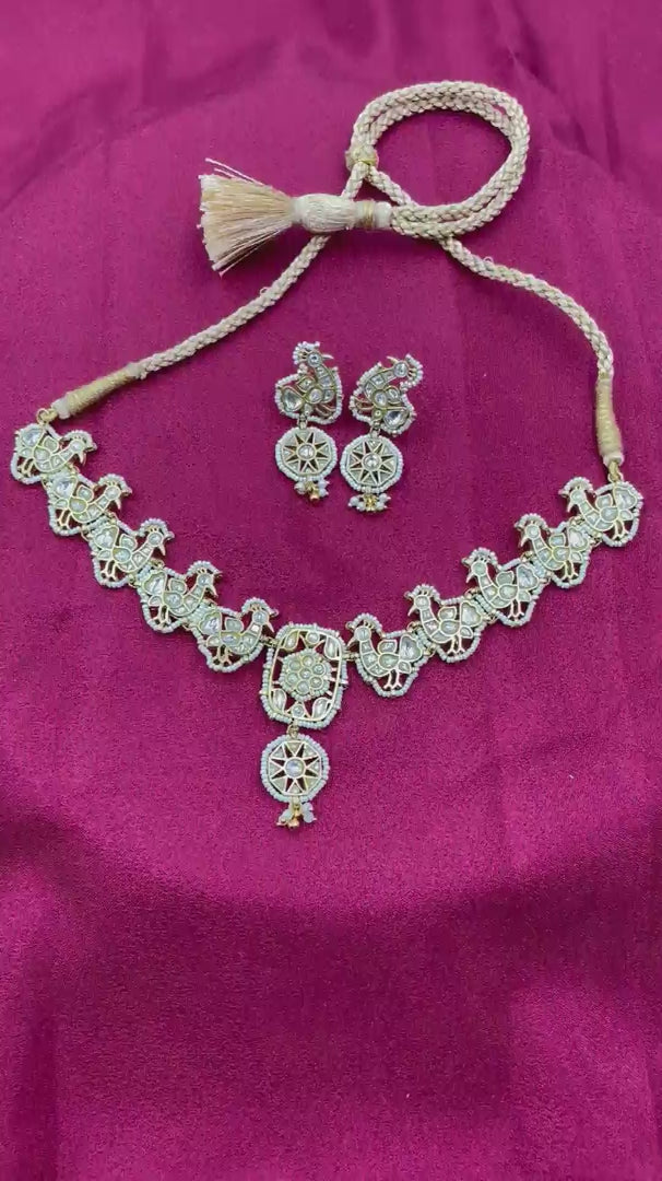 Multicolor Jadau Kundan Necklace Set – PJNS018