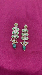 Multicolor Gold Plated Jadau Kundan  Earrings– PJER322