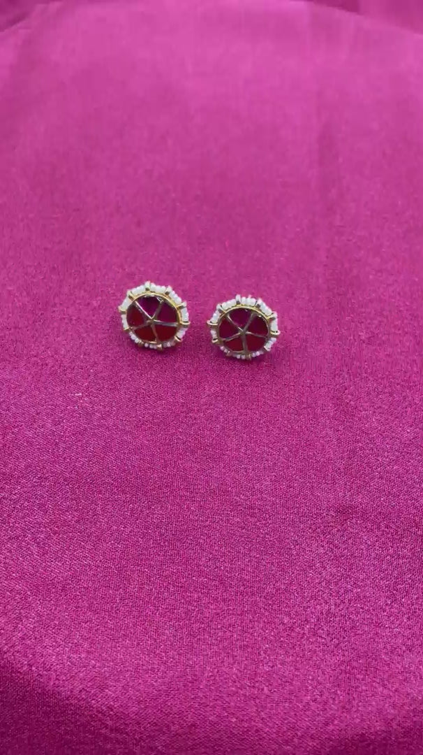 Multicolor Gold Plated Jadau Kundan  Earrings– PJER328