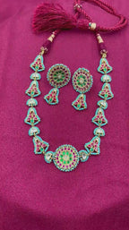 Multicolor Jadau Kundan Necklace Set – PJNS045